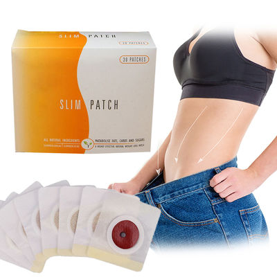 30pcs Magnet Body Slim Patch umbigo barriga emagrecimento patches perda de peso patches de queima para a gordura de aperto adesivos branco vermelho