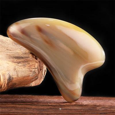 Facial Beauty Gua Sha Tool Bull Horn Tabela de raspagem em forma de coração para cuidado da pele do corpo e bastão de acupuntura