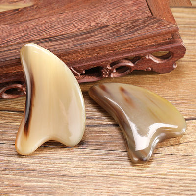 Facial Beauty Gua Sha Tool Bull Horn Tabela de raspagem em forma de coração para cuidado da pele do corpo e bastão de acupuntura