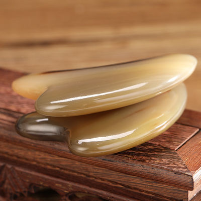 Facial Beauty Gua Sha Tool Bull Horn Tabela de raspagem em forma de coração para cuidado da pele do corpo e bastão de acupuntura