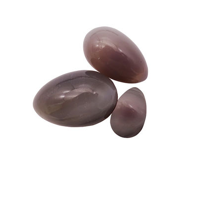 Ovos Yoni Conjunto de ovos de ágata cinza polida curativa Kaigl Vagina Dumbbell Yoni Pedras de massagem 3 tamanhos para bem-estar íntimo