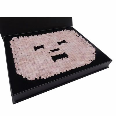 7.4 * 9.25 polegadas Rosa Quartz Jade Máscara de Olho Massagista Pedra Natural Massagista Facial Mascara de Sono Para Função de Massagem de Beleza