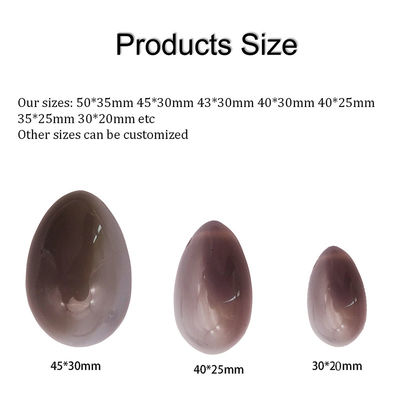 Arte popular polida Ágata cinza, ovos de pedra, Yoni Egg Set para mulheres, estilo Kegel, polido