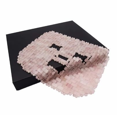 7.4 * 9.25 polegadas Rosa Quartz Jade Máscara de Olho Massagista Pedra Natural Massagista Facial Mascara de Sono Para Função de Massagem de Beleza