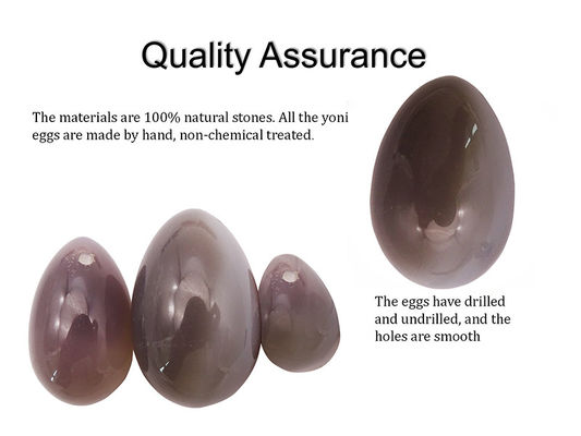 Arte popular polida Ágata cinza, ovos de pedra, Yoni Egg Set para mulheres, estilo Kegel, polido