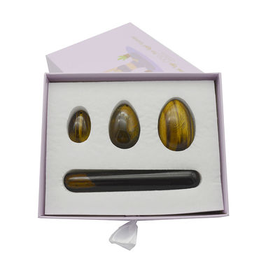 4 peças de óculos de tigre perfurados Yoni ovos e varinhas com caixa perfeito para férias e coleção de estátuas de escultura de pedra