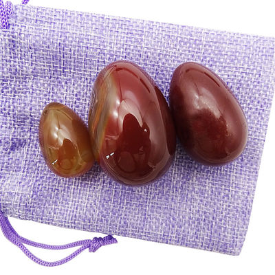 Características regionais Ovos Yoni Ágata vermelha Pedra preciosa natural Ovos de jade Para mulheres Exercício de Kegel