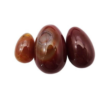 Características regionais Ovos Yoni Ágata vermelha Pedra preciosa natural Ovos de jade Para mulheres Exercício de Kegel