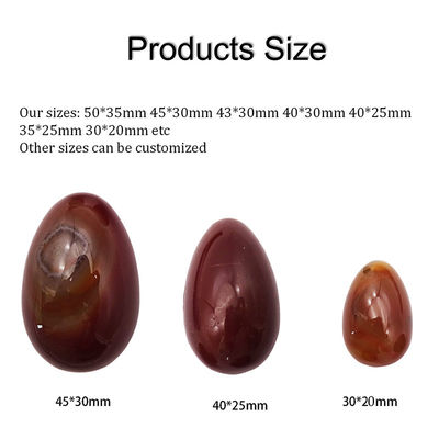 Características regionais Ovos Yoni Ágata vermelha Pedra preciosa natural Ovos de jade Para mulheres Exercício de Kegel
