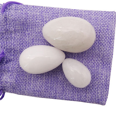 Produtos sexuais Ovo de pedra de jade para mulheres Exercício de Kegel Natural Jade Branco Yoni Ovo