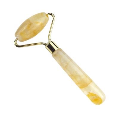 128*58mm Amarelo Citrine Roller Pedra Natural Real Massagista Facial gelo Roller Facial Soldado Área de Massagem Suave