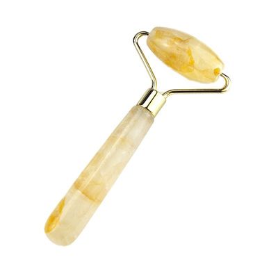 128*58mm Amarelo Citrine Roller Pedra Natural Real Massagista Facial gelo Roller Facial Soldado Área de Massagem Suave
