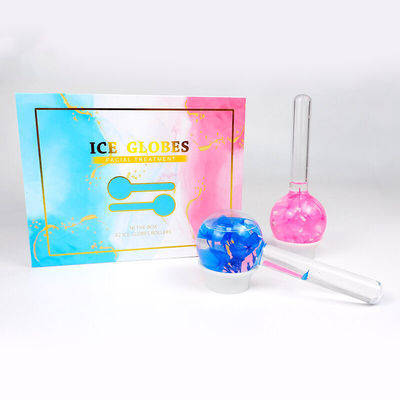 Logotipo personalizado disponívelGlobos de gelo faciais para massagem facial Roller Gua Sha líquido anti-congelamento para reduzir poros e rugas