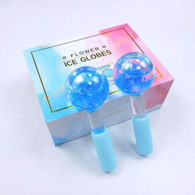 Logotipo personalizado disponívelGlobos de gelo faciais para massagem facial Roller Gua Sha líquido anti-congelamento para reduzir poros e rugas