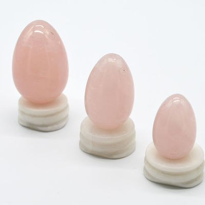 Ovos de quartzo rosa polido Yoni Natureza Ovos de pedra preciosa para ferramentas de exercício esportivo