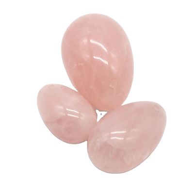 Ovos de quartzo rosa polido Yoni Natureza Ovos de pedra preciosa para ferramentas de exercício esportivo
