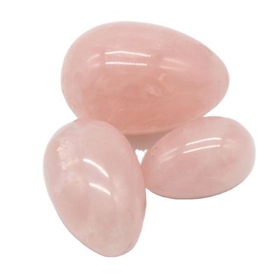 Ovos de quartzo rosa polido Yoni Natureza Ovos de pedra preciosa para ferramentas de exercício esportivo