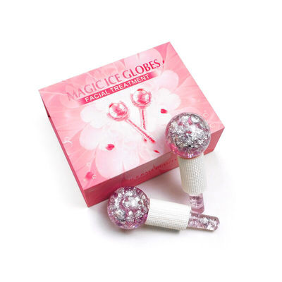 Borosilicato de vidro 24K folha de ouro globos de gelo para massagista facial para reduzir inflamação de inchaço e bolsas sob os olhos