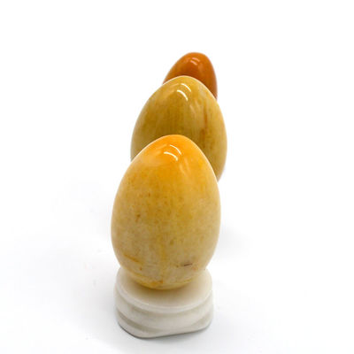 Aperto vaginal com ovos de jade amarelo natural Ferramenta de exercícios de Kegel 45*30/40x30/x20mm