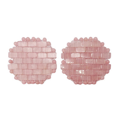 Máscara facial 100% natural de quartzo rosa Mini coberturas de olhos para tratamentos faciais Olhos inchados Dores de cabeça Enxaquecas Olho/Máscara facial