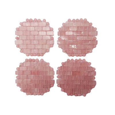 Máscara facial 100% natural de quartzo rosa Mini coberturas de olhos para tratamentos faciais Olhos inchados Dores de cabeça Enxaquecas Olho/Máscara facial