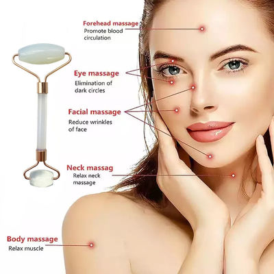 Jade Guasha Roller Tools Opal Jade Facial Roller Gua Sha Massager para rosto e olhos alívio de inchaço Redução de rugas da pele