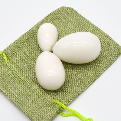 Característica regional Ovos de jade branco para peso de Kegel Ovos de mármore e pedra polidos em estilo de arte popular