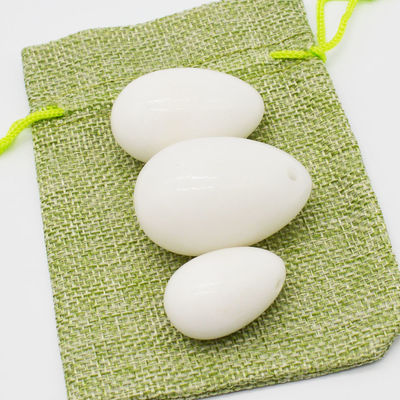 Característica regional Ovos de jade branco para peso de Kegel Ovos de mármore e pedra polidos em estilo de arte popular