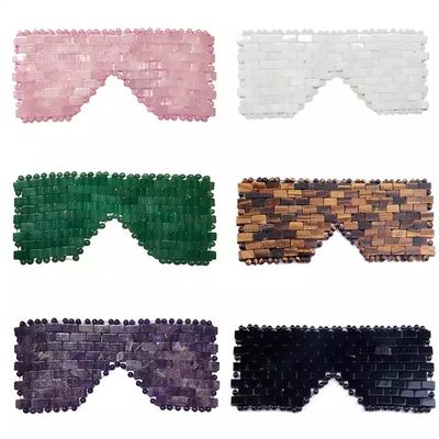 16*9cm Eco-friendly Natural Jade Facial Mask e Rose Quartz Face Eye Mask Beauty Essential Double Pack