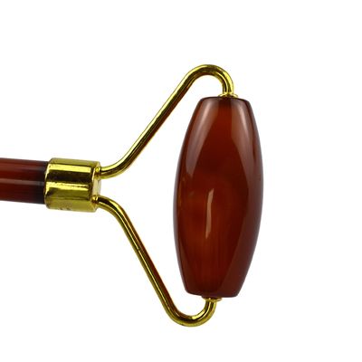 Logotipo personalizado Disponíveld 100% autêntico natural Carnelian Jade Guasha Roller Massagem Anti envelhecimento Face Gua Sha Roller