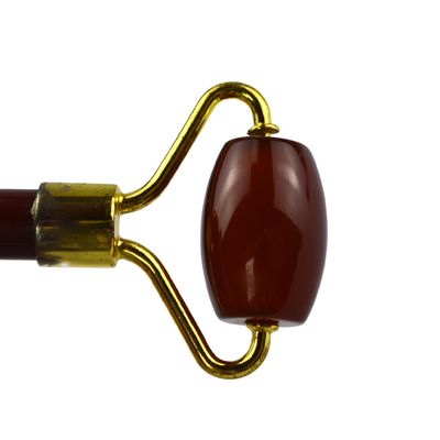 Logotipo personalizado Disponíveld 100% autêntico natural Carnelian Jade Guasha Roller Massagem Anti envelhecimento Face Gua Sha Roller
