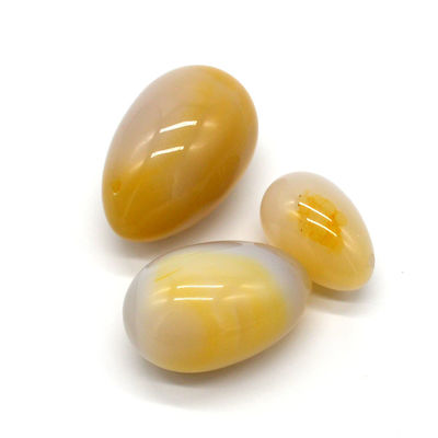 Gravação Natural Agate Pedra Ovos Perfurados Exercício Vaginal Ovos de Jade 45*30mm/40*25mm/30*20mm