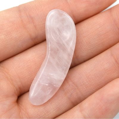 Creme Natural para Olhos Espatula Esponja Massagista Facial para Espatula Cosmética de Quartzo Rosa