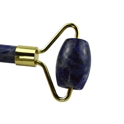 Massagem Facial Produto de Beleza Massagista Cabeça Olho Azul Sodalite Facial Roller Jade Gua Sha Ferramenta Para Cuidados da Pele Com Logotipo Personalizado