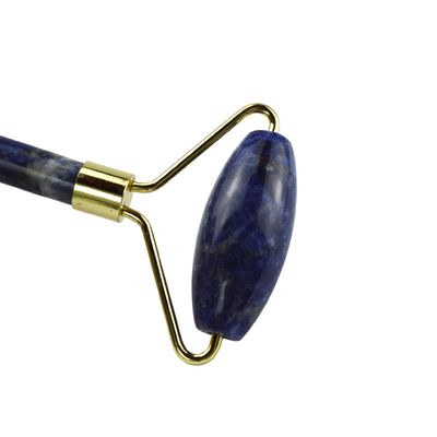 Massagem Facial Produto de Beleza Massagista Cabeça Olho Azul Sodalite Facial Roller Jade Gua Sha Ferramenta Para Cuidados da Pele Com Logotipo Personalizado