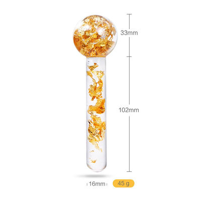 Glóbulos de gelo de resfriamento 24K ouro rolo de massagem facial para rotinas de beleza diárias para reduzir inchaço facial e círculos escuros