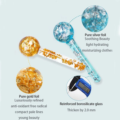 Glóbulos de gelo de resfriamento 24K ouro rolo de massagem facial para rotinas de beleza diárias para reduzir inchaço facial e círculos escuros