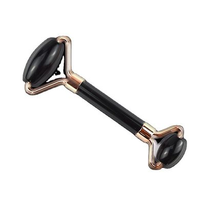 Rolo de obsidiana natural preto Guasha massagem facial Gua Sha Roller para rosto pescoço e olhos Classic Jade Roller Acessível