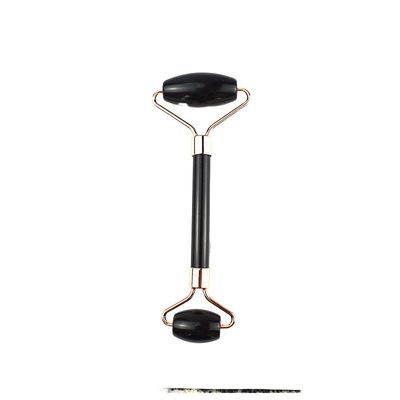 Rolo de obsidiana natural preto Guasha massagem facial Gua Sha Roller para rosto pescoço e olhos Classic Jade Roller Acessível