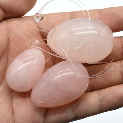 Técnica Polida Ovos Yoni para Exercícios de Kegel Quartzo Rosa Jade Pedras em forma de ovo