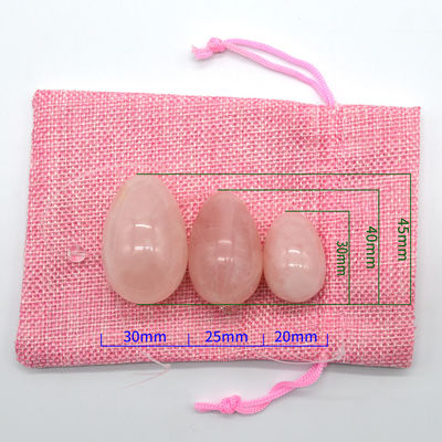 Técnica Polida Ovos Yoni para Exercícios de Kegel Quartzo Rosa Jade Pedras em forma de ovo