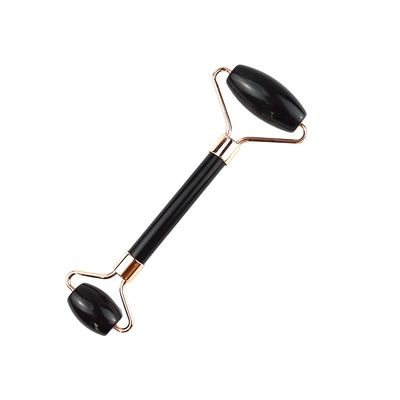 100% Pedra Natural Preta Obsidiana Negra Facial Jade Guasha Roller Massager Gua Sha Face Massage Beauty Tools Ferramentas de Cuidados da Pele