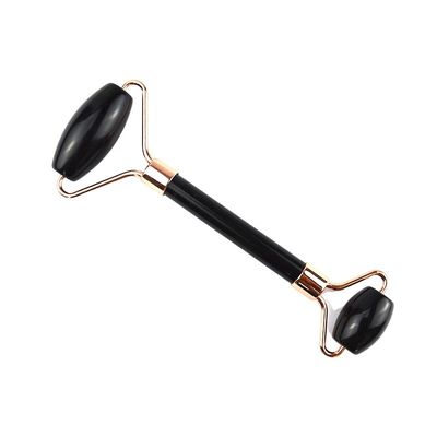 100% Pedra Natural Preta Obsidiana Negra Facial Jade Guasha Roller Massager Gua Sha Face Massage Beauty Tools Ferramentas de Cuidados da Pele