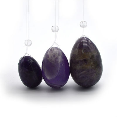 Ovos Yoni de jade esculpidos Amethyst Onyex Ovos de mármore com técnica de jade