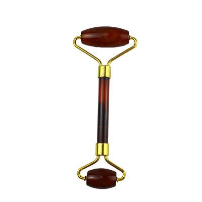 Logotipo personalizado Disponível Produto de beleza facial Carnelian Guasha Face Roller para 100% Natural Cristal Massajador de Ágata Vermelha
