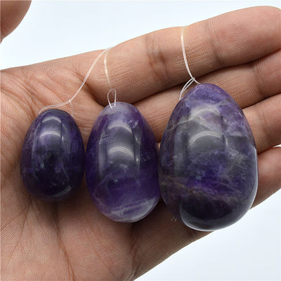 Ovos Yoni de jade esculpidos Amethyst Onyex Ovos de mármore com técnica de jade