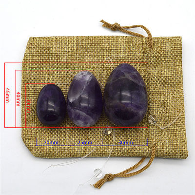 Ovos Yoni de jade esculpidos Amethyst Onyex Ovos de mármore com técnica de jade