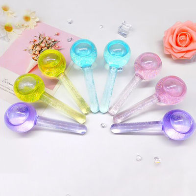 Ferramenta de massagem facial antienvelhecimento Glóbulos de gelo Brilhantes para resfriar rosto Pescoço e olhos Apertar a pele Borosilicato de vidro