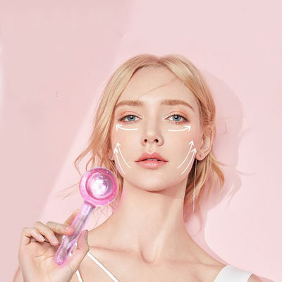 Ferramenta de massagem facial antienvelhecimento Glóbulos de gelo Brilhantes para resfriar rosto Pescoço e olhos Apertar a pele Borosilicato de vidro