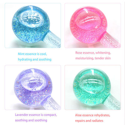 Ferramenta de massagem facial antienvelhecimento Glóbulos de gelo Brilhantes para resfriar rosto Pescoço e olhos Apertar a pele Borosilicato de vidro